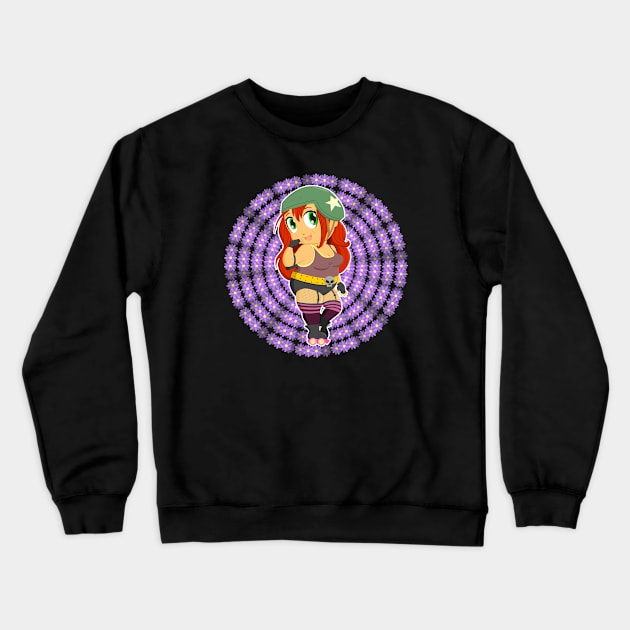 Bunny Hurricane Derby Girl Crewneck Sweatshirt by scoffin